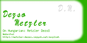 dezso metzler business card